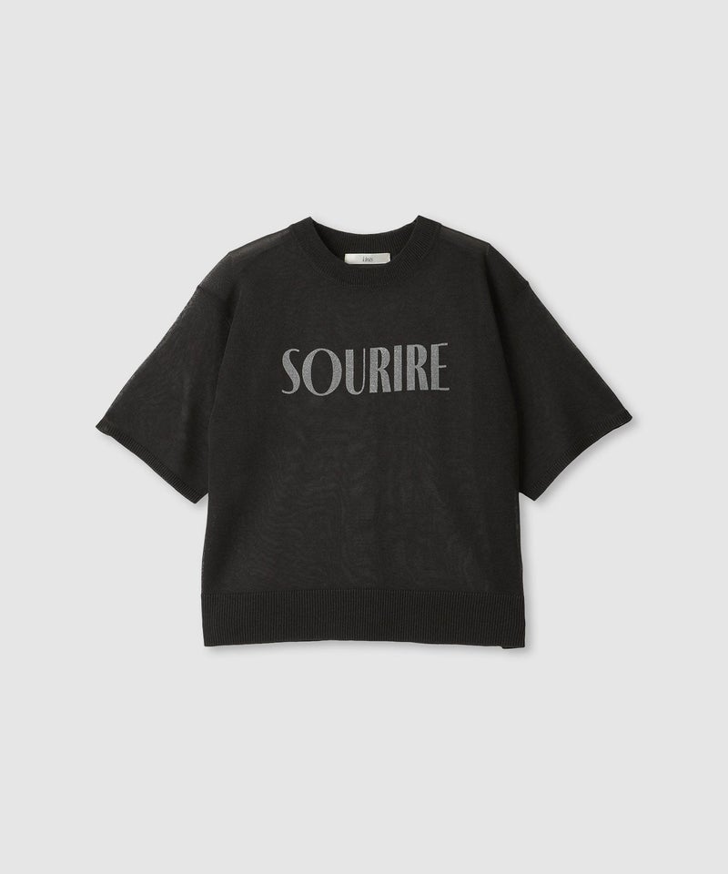 Idnes シアーロゴハーフスリーブニット レディース商品画像-3