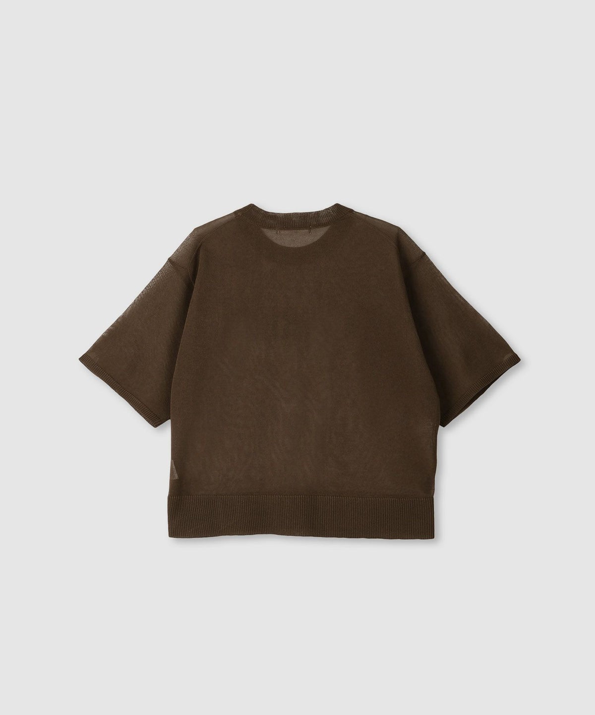  Idnes シアーロゴハーフスリーブニット レディース