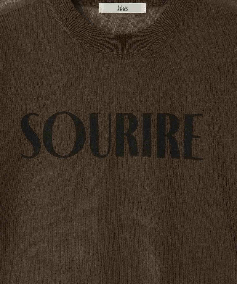 [期間限定knit]Idnes  シアーロゴハーフスリーブニット レディース商品画像-6