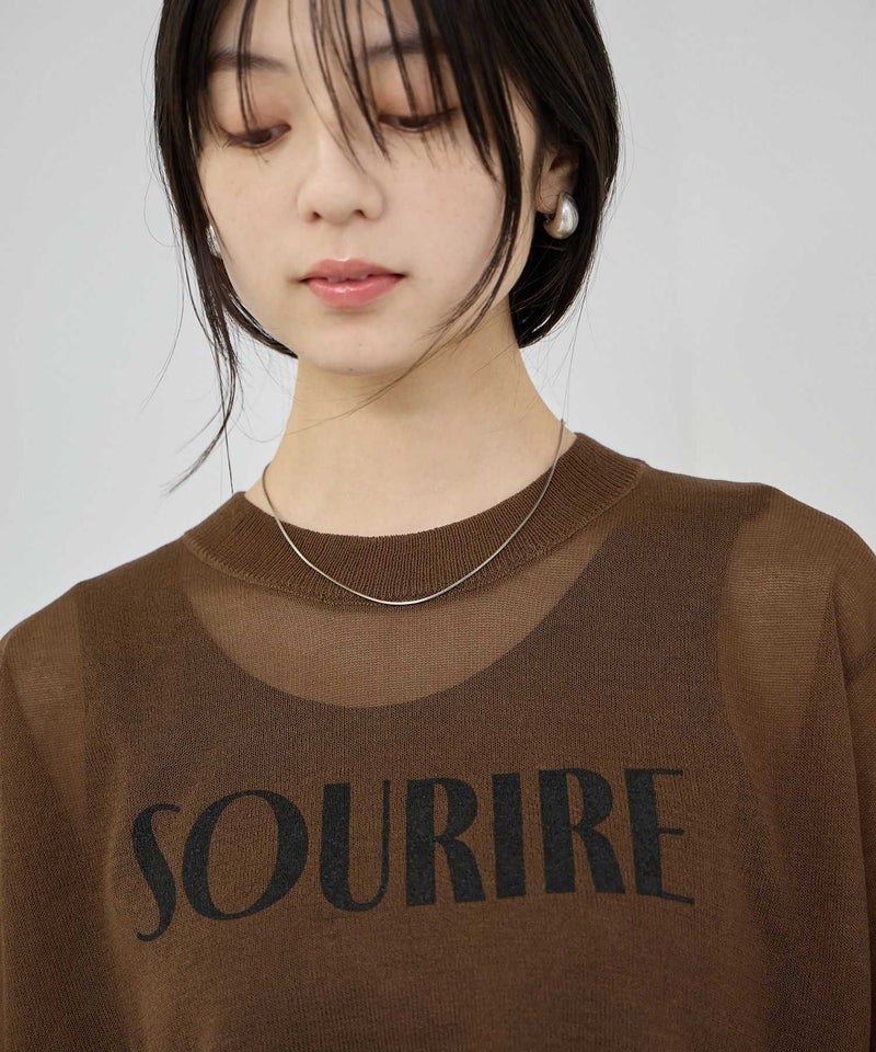 Idnes  シアーロゴハーフスリーブニット レディース商品画像-7