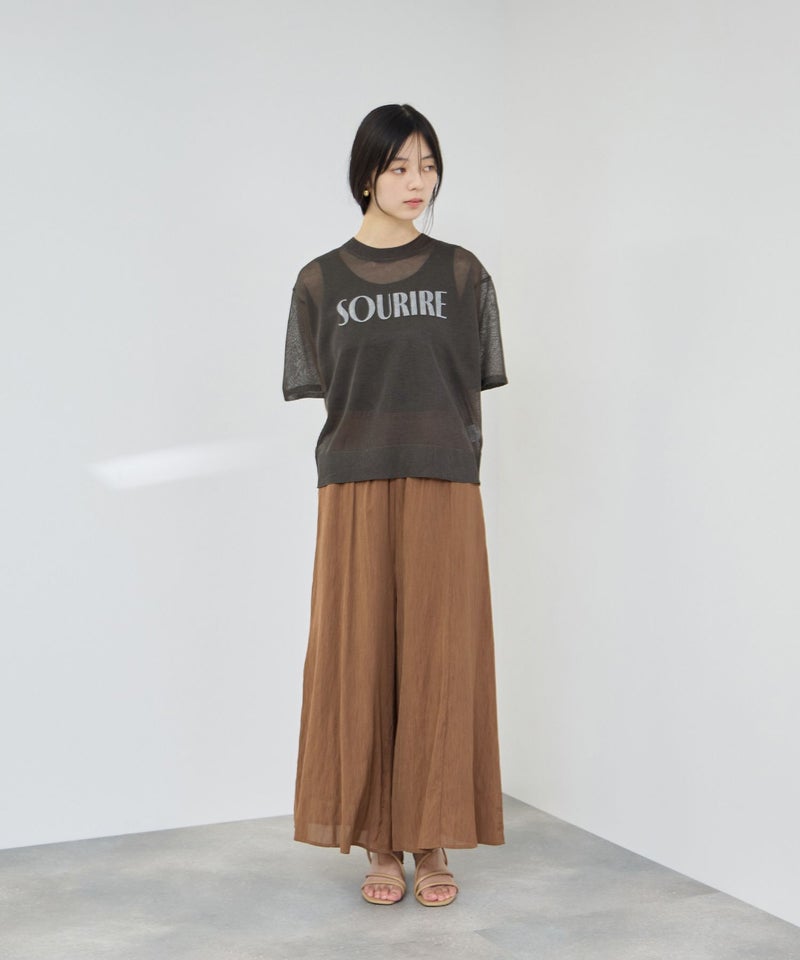 Idnes シアーロゴハーフスリーブニット レディース商品画像-11