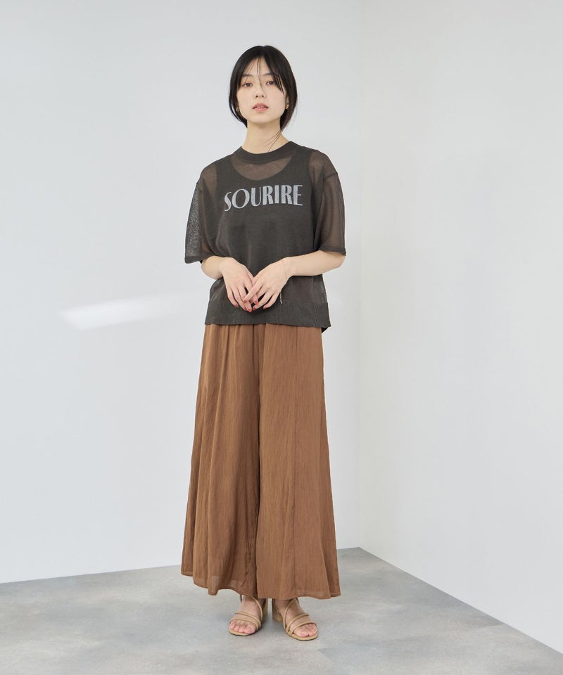 Idnes  シアーロゴハーフスリーブニット レディース商品画像-12