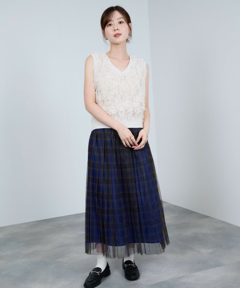 [期間限定knit]Idnes  リボンヤーンニットジレ レディース商品画像-12