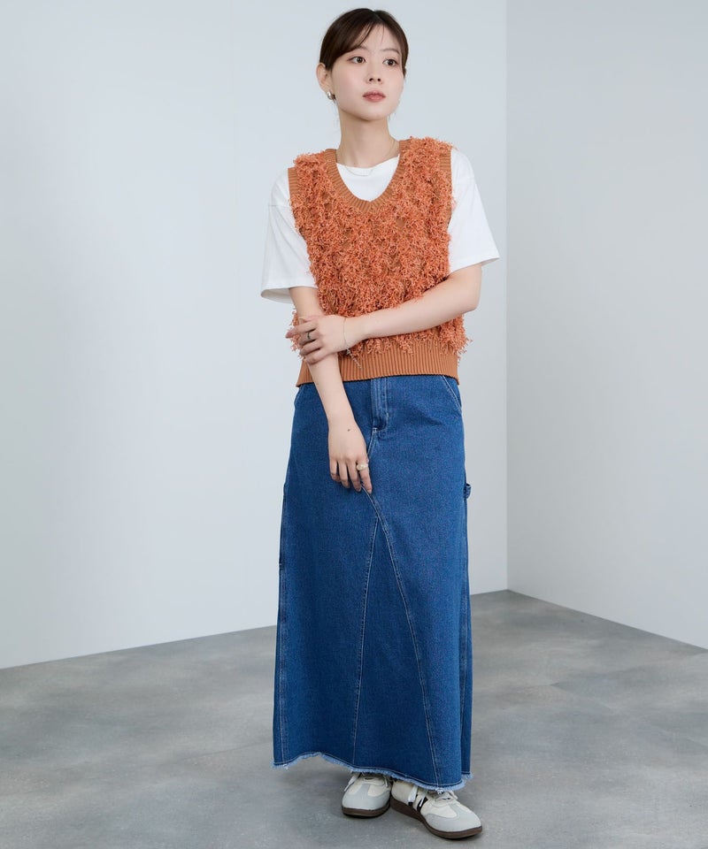 [期間限定knit]Idnes  リボンヤーンニットジレ レディース商品画像-15