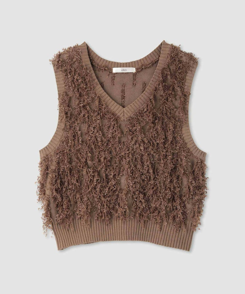 [期間限定knit]Idnes  リボンヤーンニットジレ レディース商品画像-16