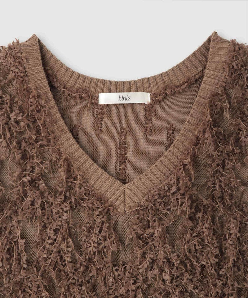 [期間限定knit]Idnes  リボンヤーンニットジレ レディース商品画像-19