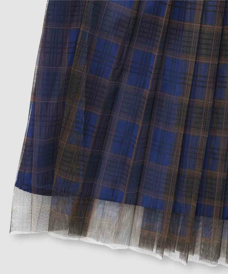 Idnes チェック柄チュールスカート レディース商品画像-11