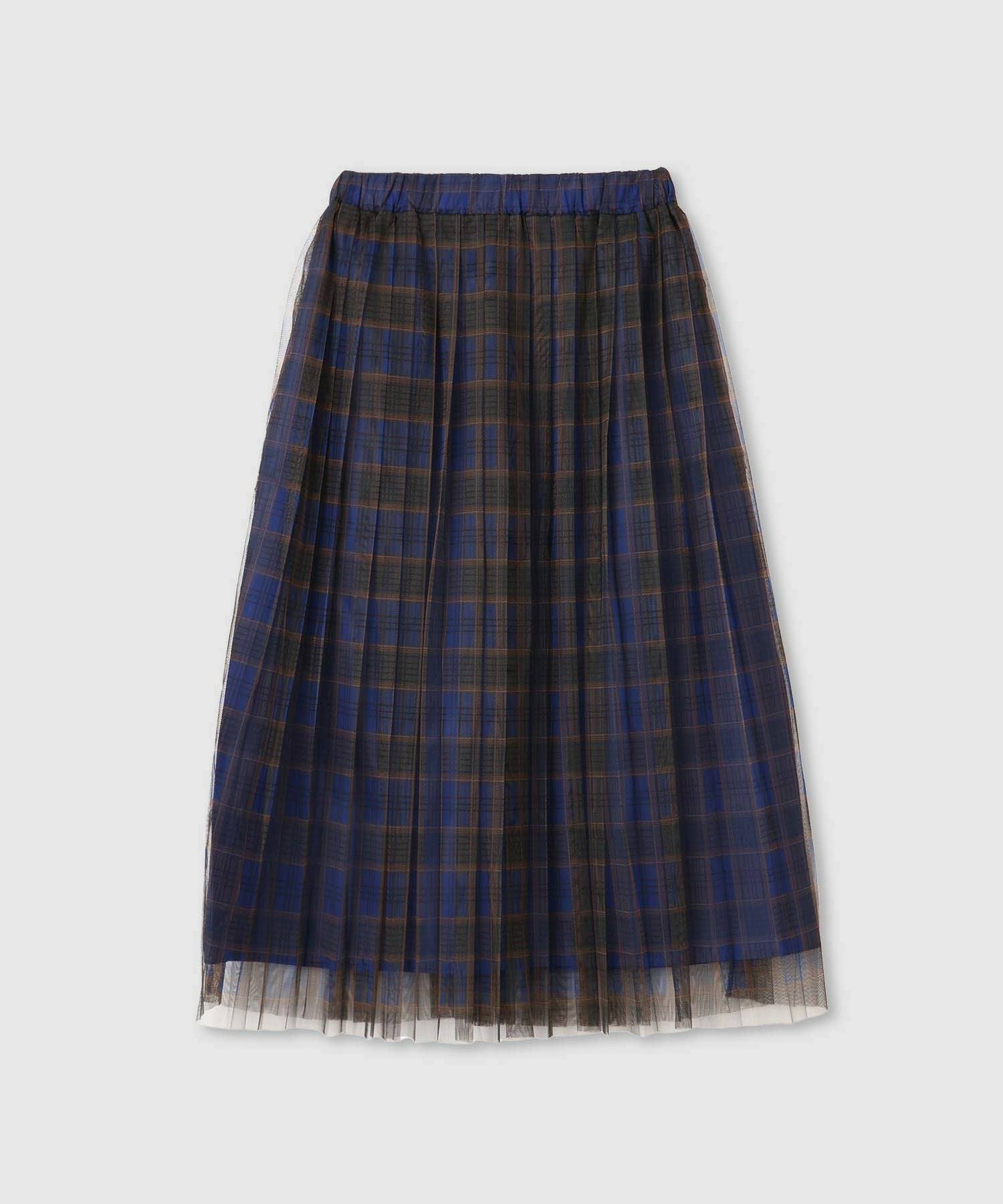 Idnes チェック柄チュールスカート レディース