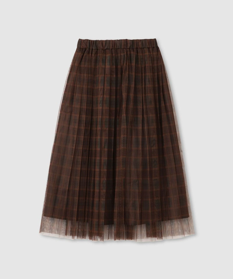 Idnes チェック柄チュールスカート レディース商品画像-18