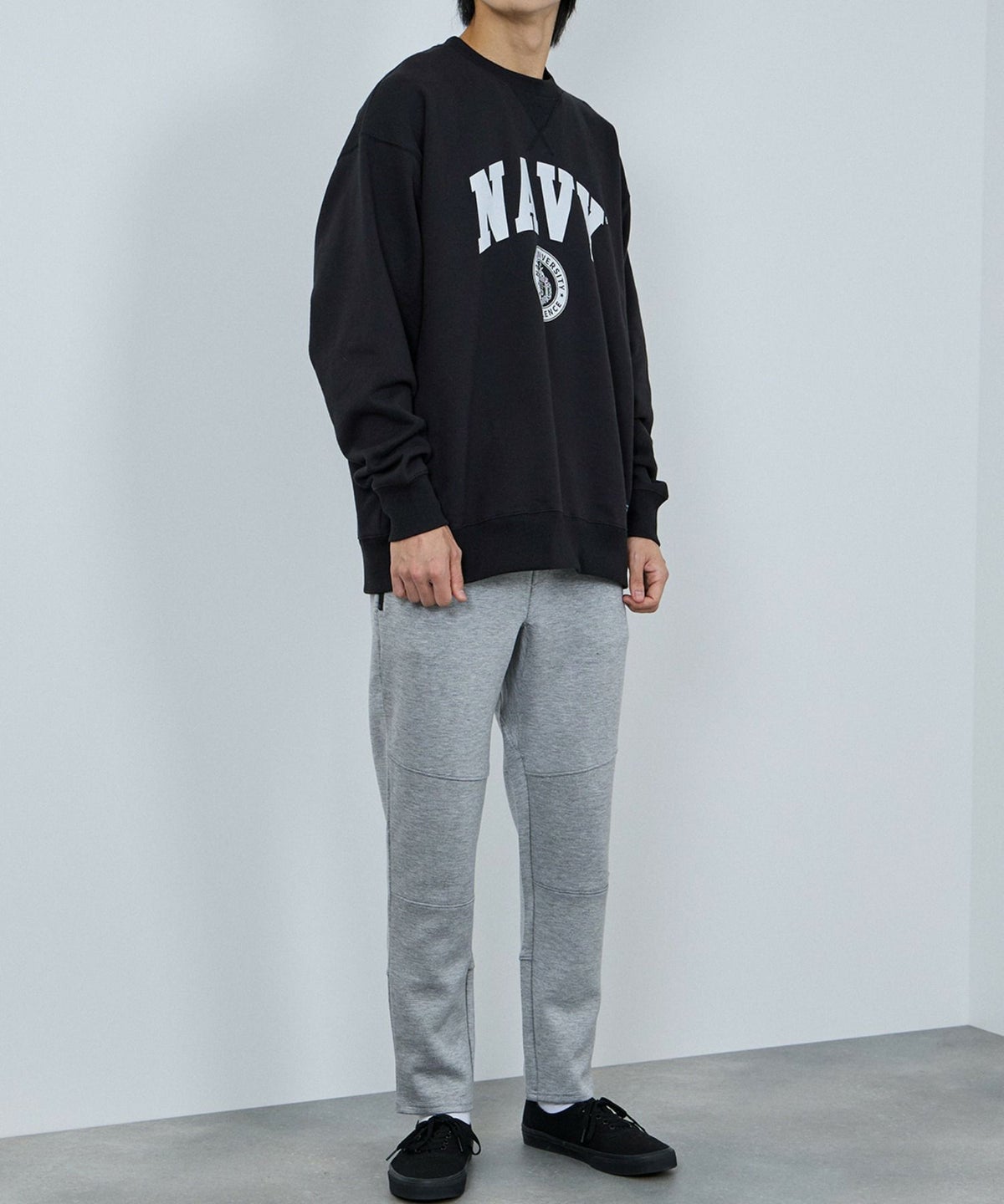 [ボトムス20%OFF]NAVY ポンチ素材 ジョガーパンツ メンズ