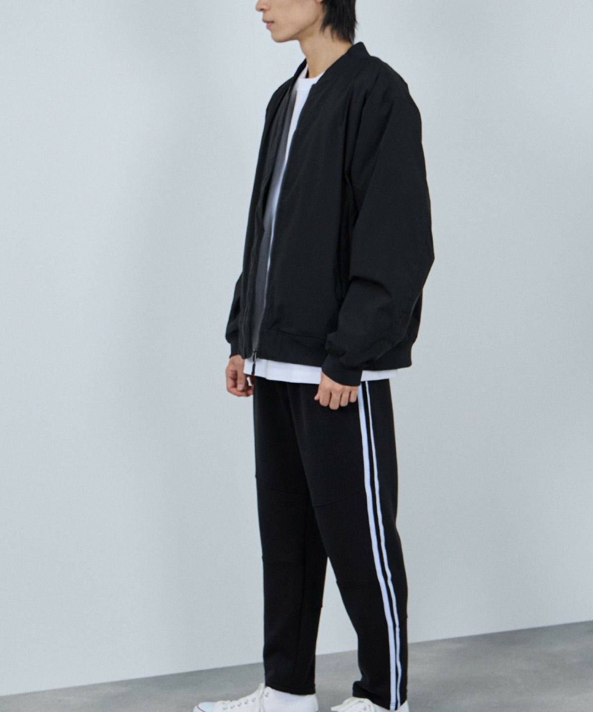 [ボトムス20%OFF]NAVY ポンチ素材 ジョガーパンツ メンズ