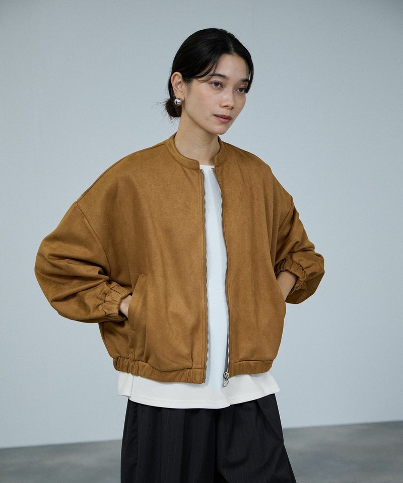 milli de l'air ポンチ素材 スエードライクブルゾン レディース商品画像-1