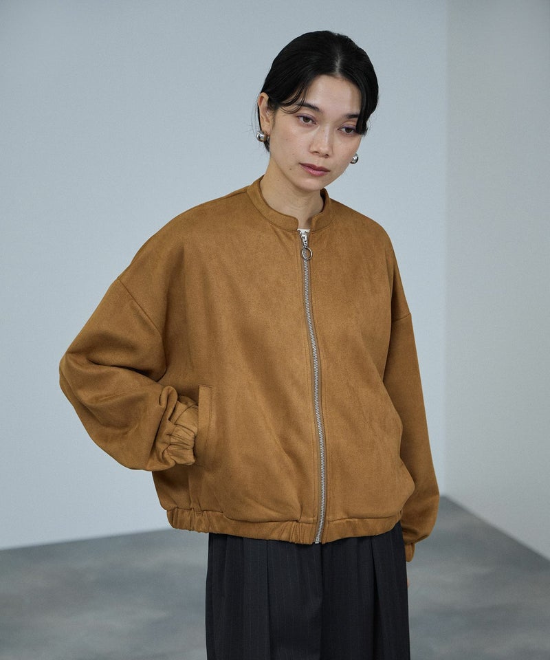 [値下げ]milli de l'air  ポンチ素材 スエードライクブルゾン レディース商品画像-6