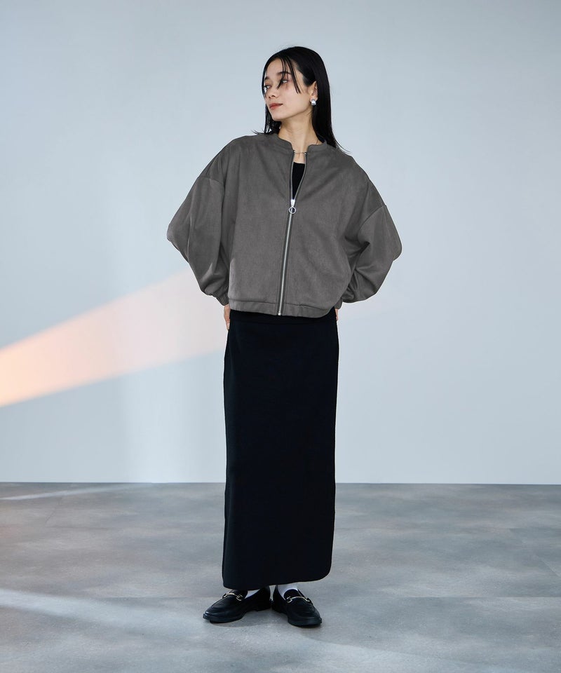 [値下げ]milli de l'air  ポンチ素材 スエードライクブルゾン レディース商品画像-13