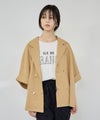 Idnes レーヨン麻混ハーフスリーブジャケット レディース商品サムネイル-3