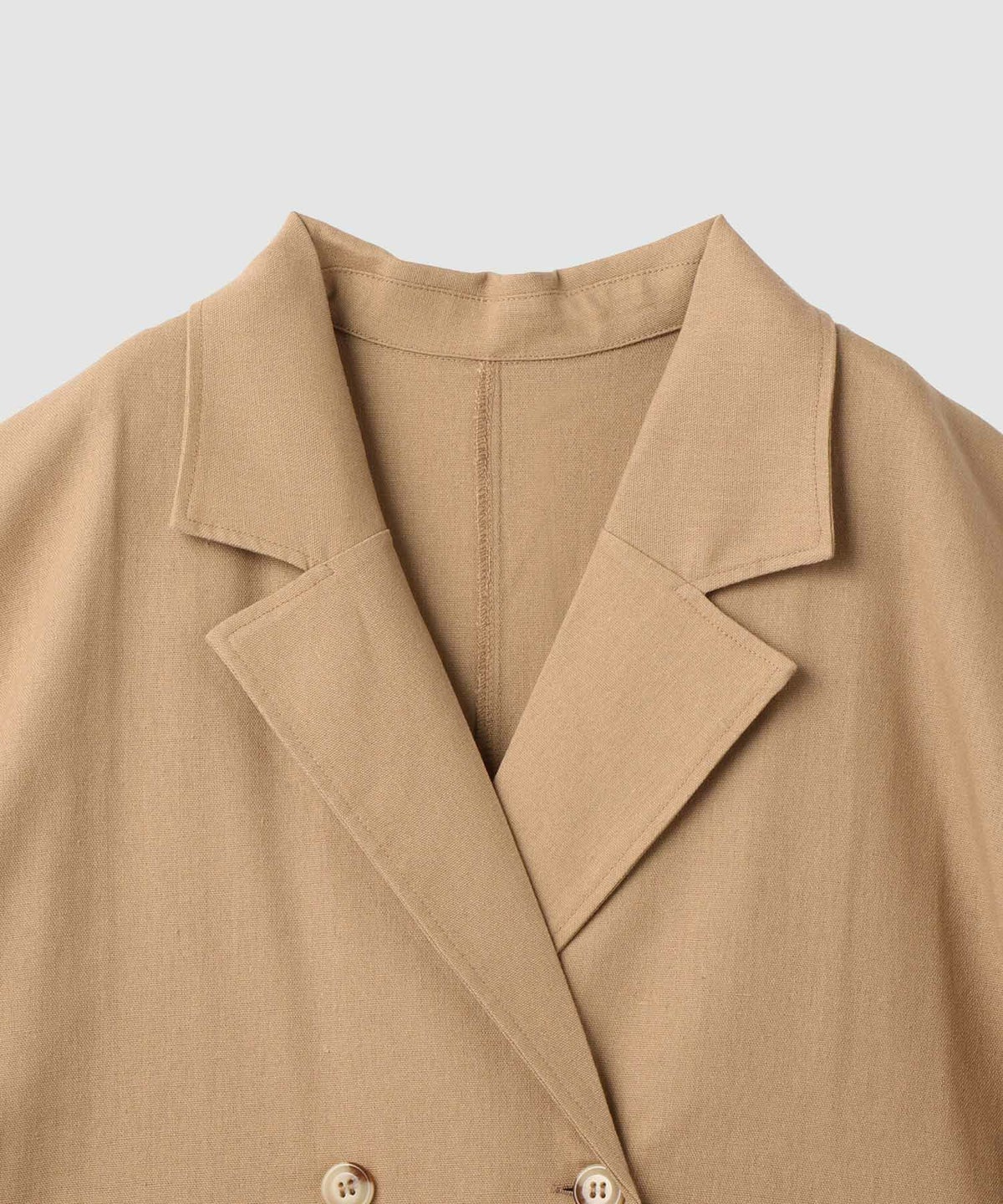  Idnes レーヨン麻混ハーフスリーブジャケット レディース