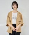 Idnes レーヨン麻混ハーフスリーブジャケット レディース商品サムネイル-4
