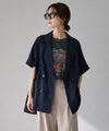 Idnes レーヨン麻混ハーフスリーブジャケット レディース商品サムネイル-5