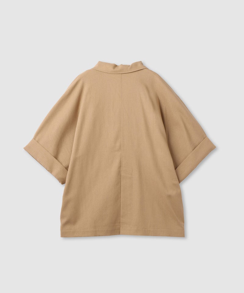 Idnes レーヨン麻混ハーフスリーブジャケット レディース商品画像-7