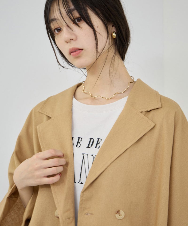 Idnes レーヨン麻混ハーフスリーブジャケット レディース商品画像-7