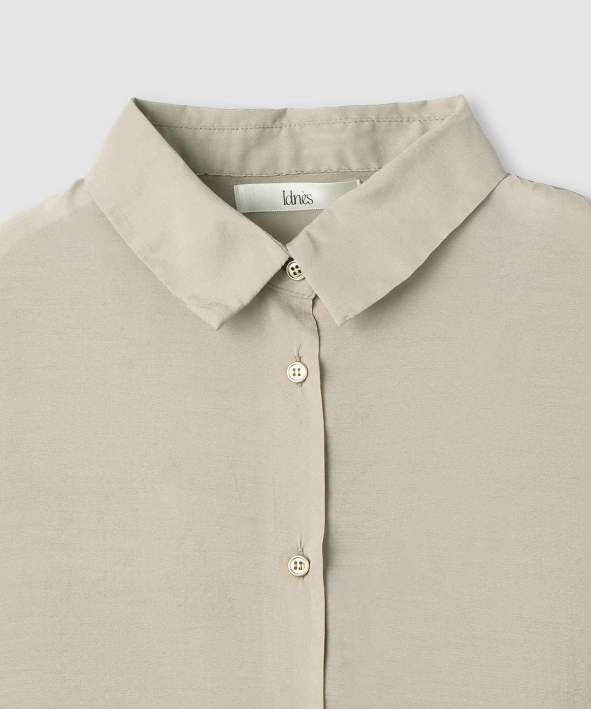 Idnes シアーレギュラーカラーシャツ レディース