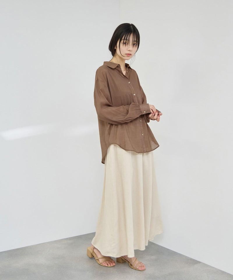 Idnes シアーレギュラーカラーシャツ レディース商品画像-9