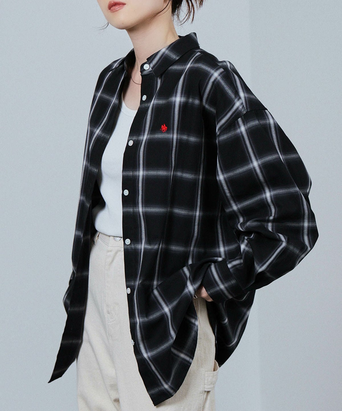 POLO BCS ワンポイント刺繍オーバーシャツ レディース