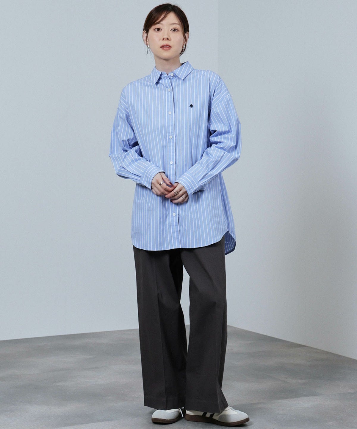 POLO BCS ワンポイント刺繍オーバーシャツ レディース