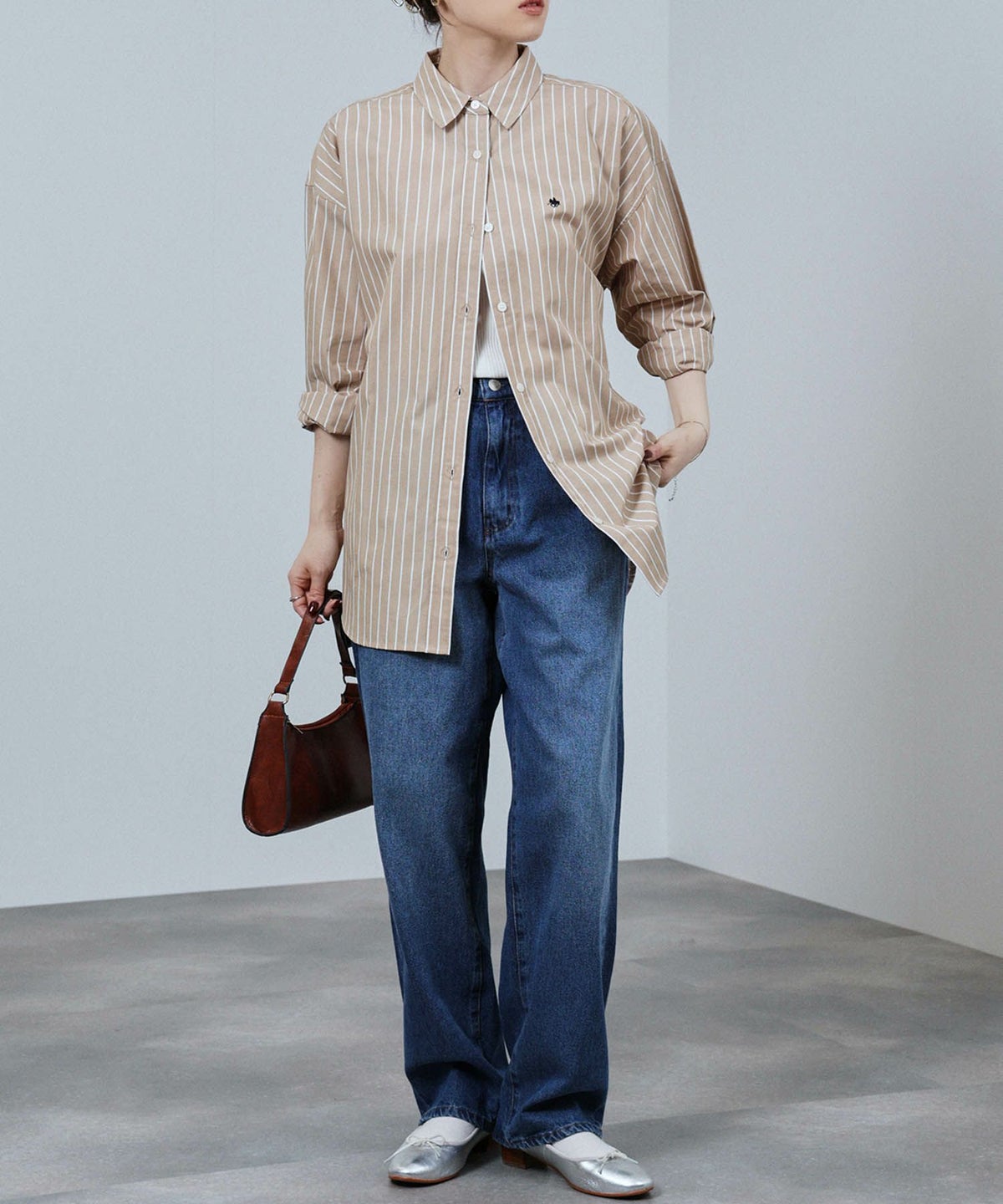 POLO BCS ワンポイント刺繍オーバーシャツ レディース