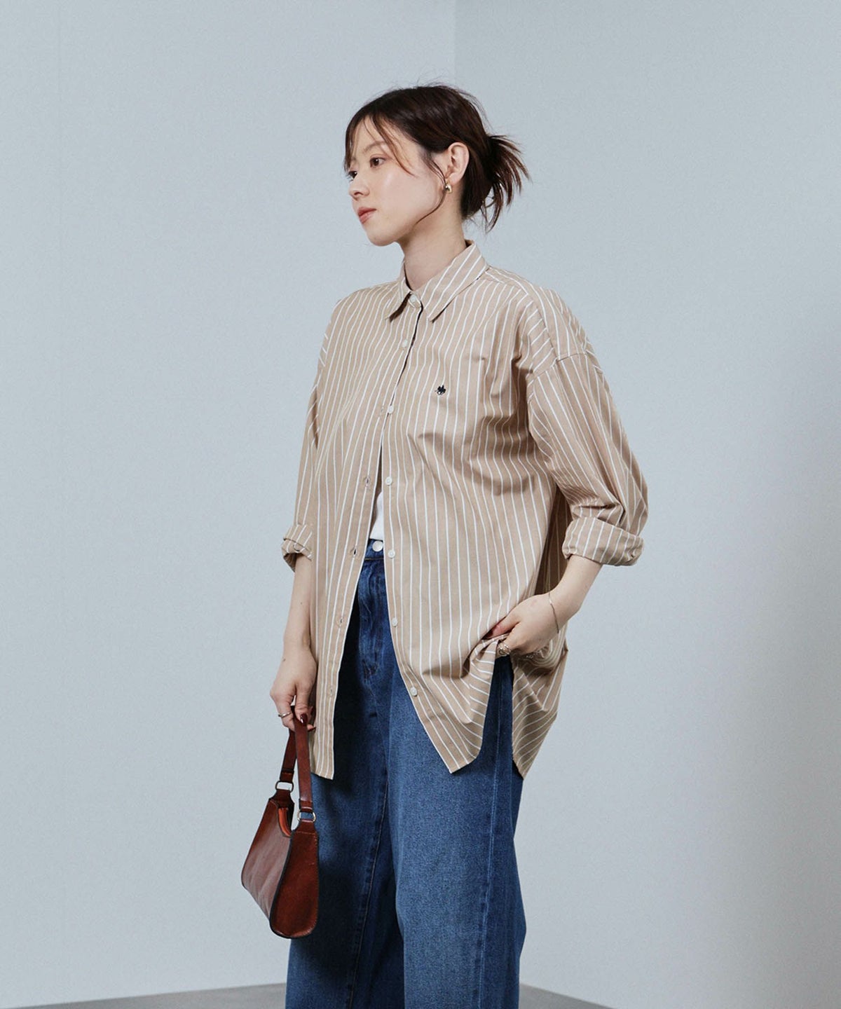 POLO BCS ワンポイント刺繍オーバーシャツ レディース