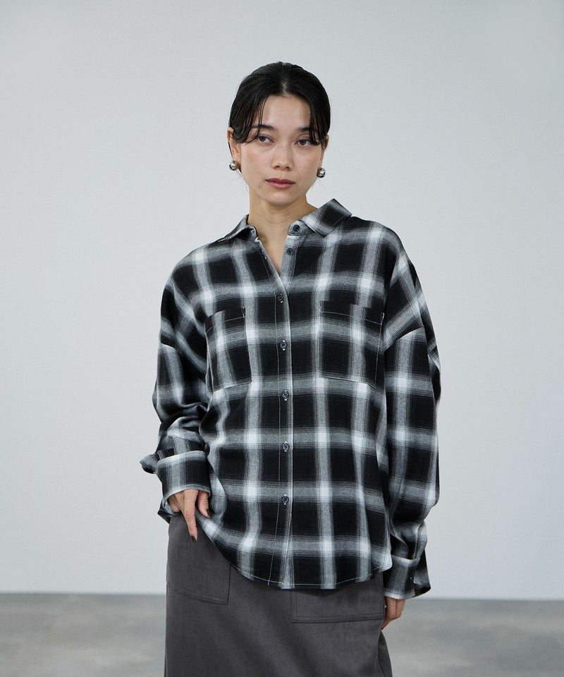 milli de l'air オンブレーチェックシャツ レディース商品画像-7