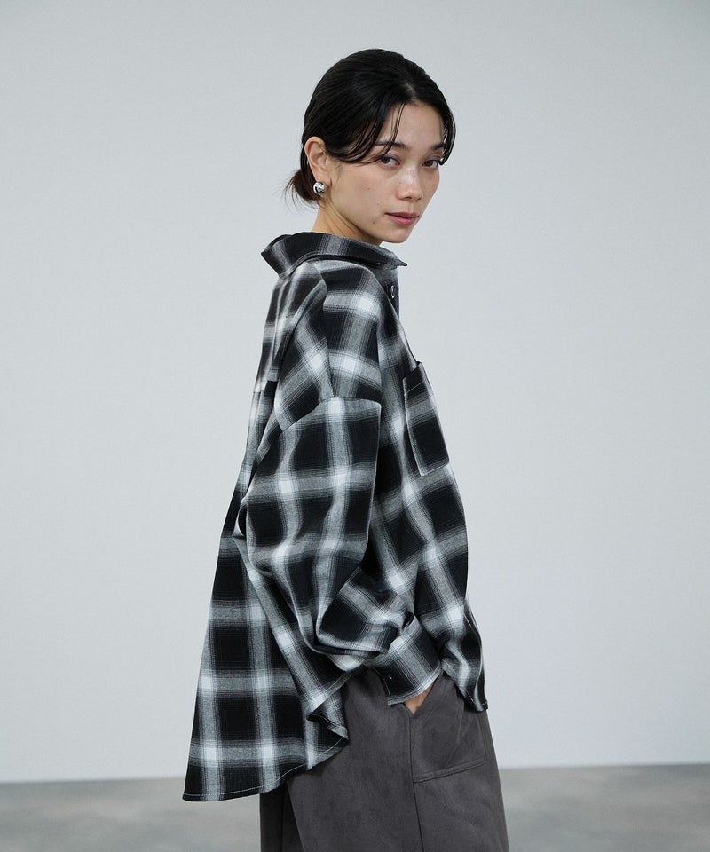 milli de l'air オンブレーチェックシャツ レディース商品画像-8