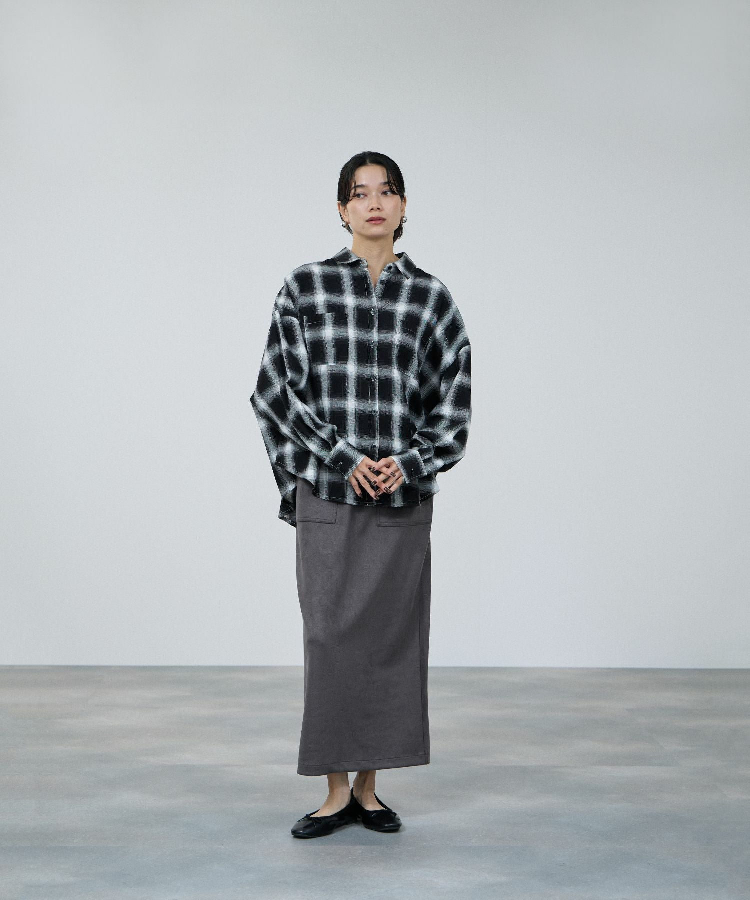 もってるで milli de l'air オンブレーチェックシャツ レディース