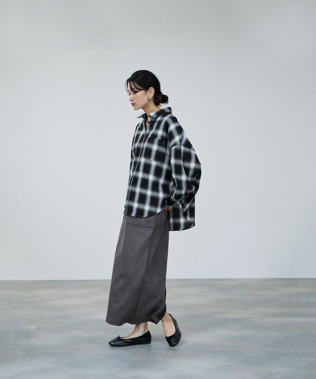 milli de l'air オンブレーチェックシャツ レディース