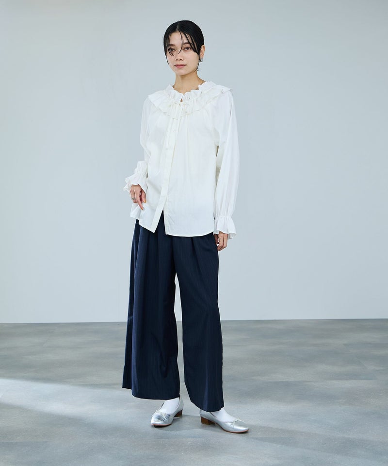 milli de l'air フリルネックボウタイブラウス レディース商品画像-12