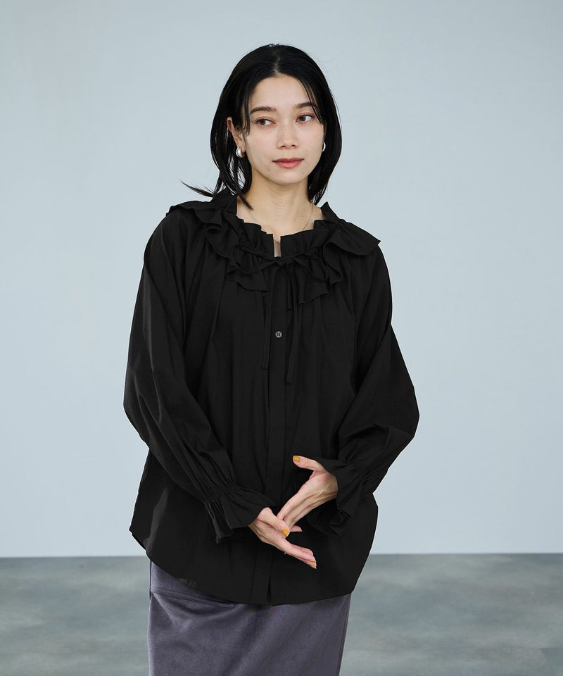 milli de l'air フリルネックボウタイブラウス レディース商品画像-14