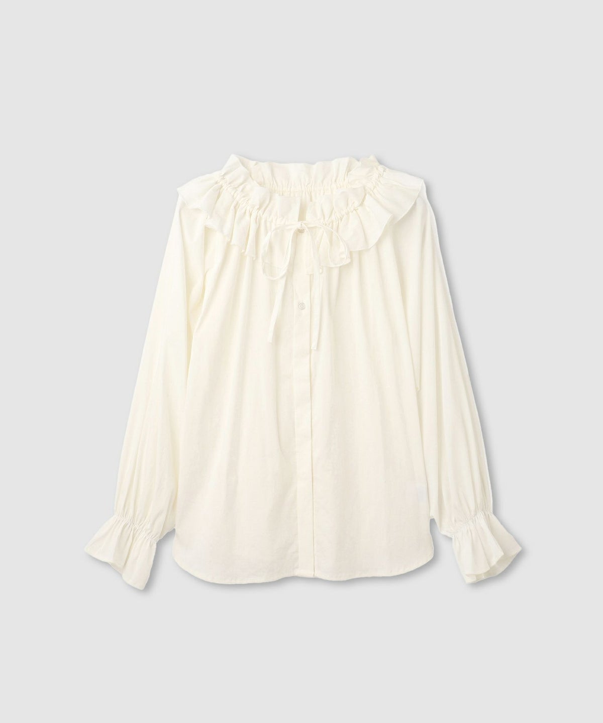 milli de l'air フリルネックボウタイブラウス レディース