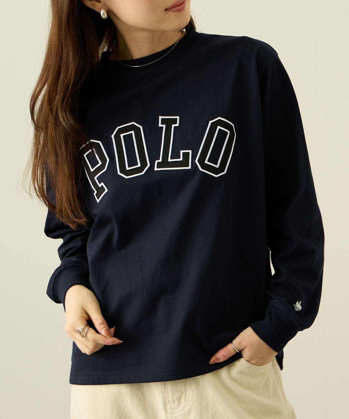  POLO BCS ロゴワッペン長袖Tシャツ レディース メール便 対応商品