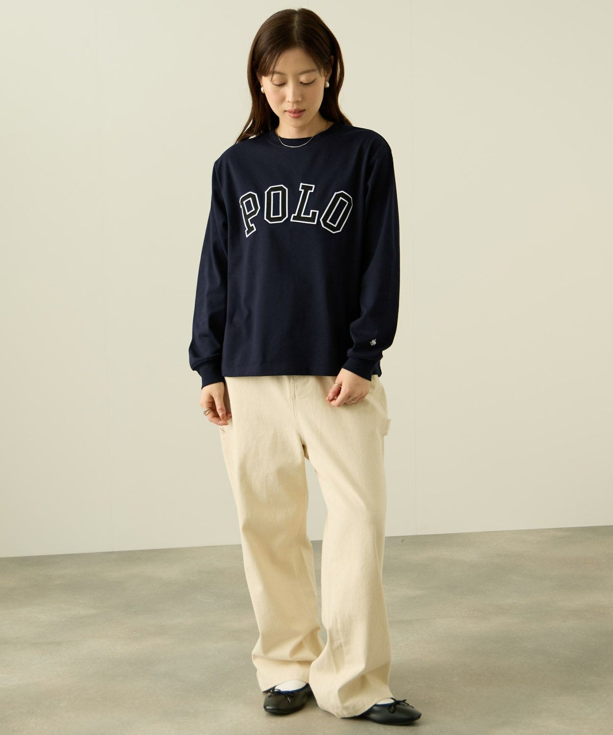  POLO BCS ロゴワッペン長袖Tシャツ レディース メール便 対応商品