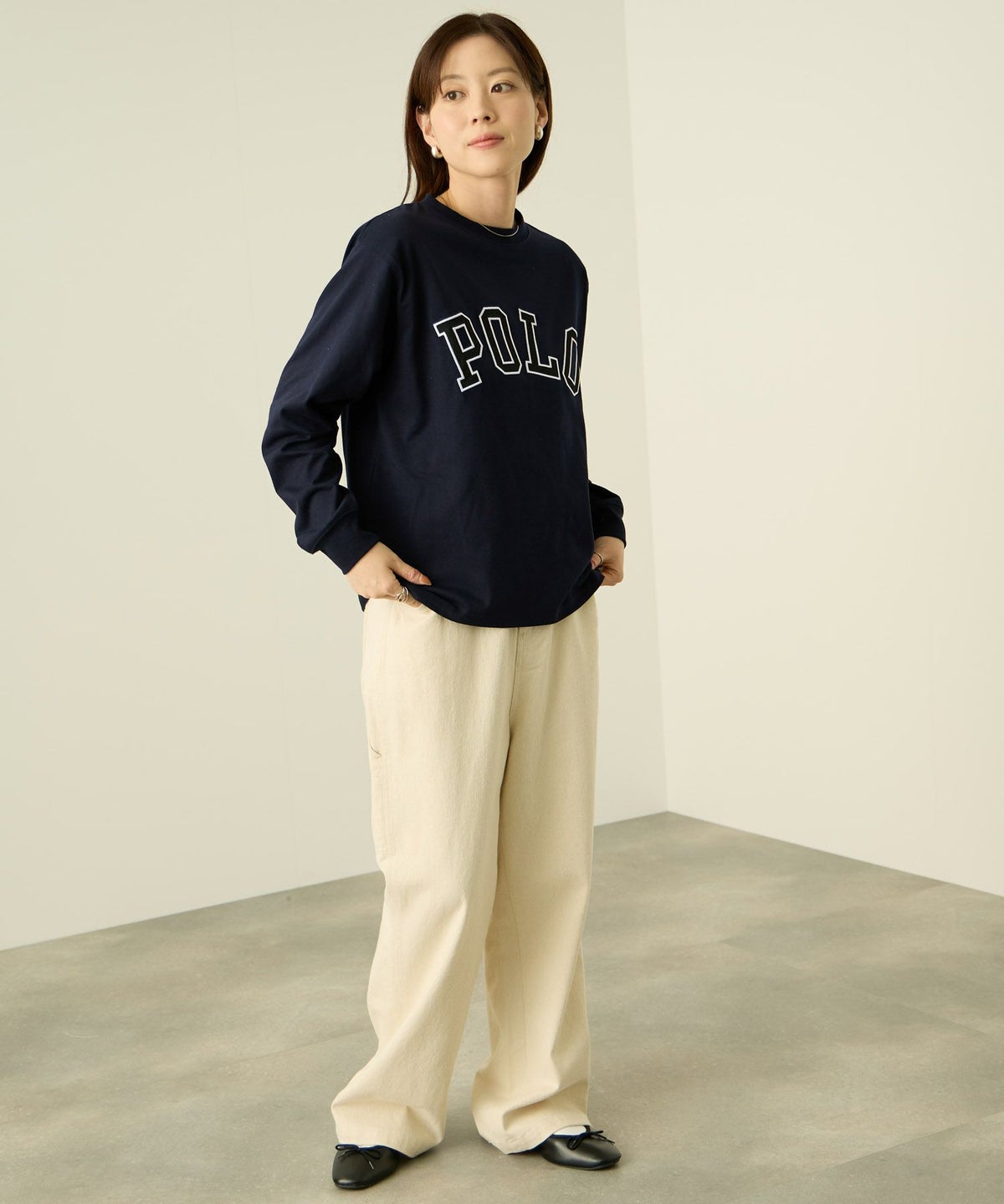  POLO BCS ロゴワッペン長袖Tシャツ レディース メール便 対応商品