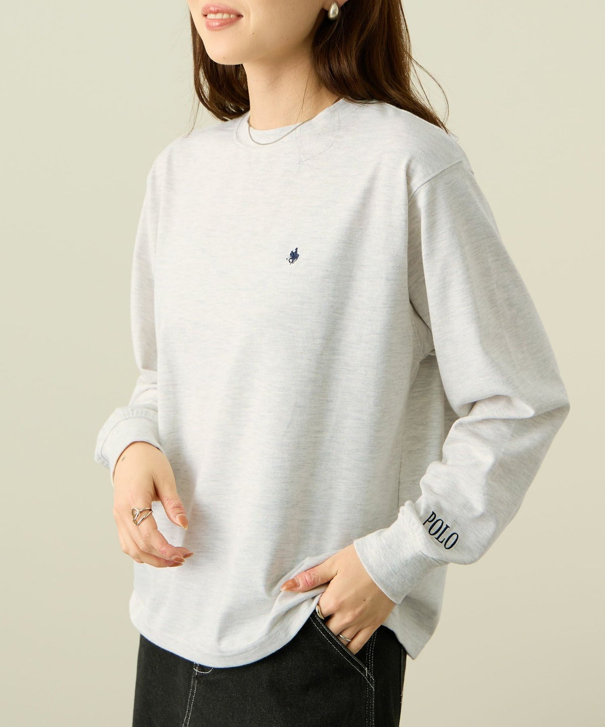 POLO BCS ワンポイント刺繍長袖Tシャツ レディース メール便 対応商品