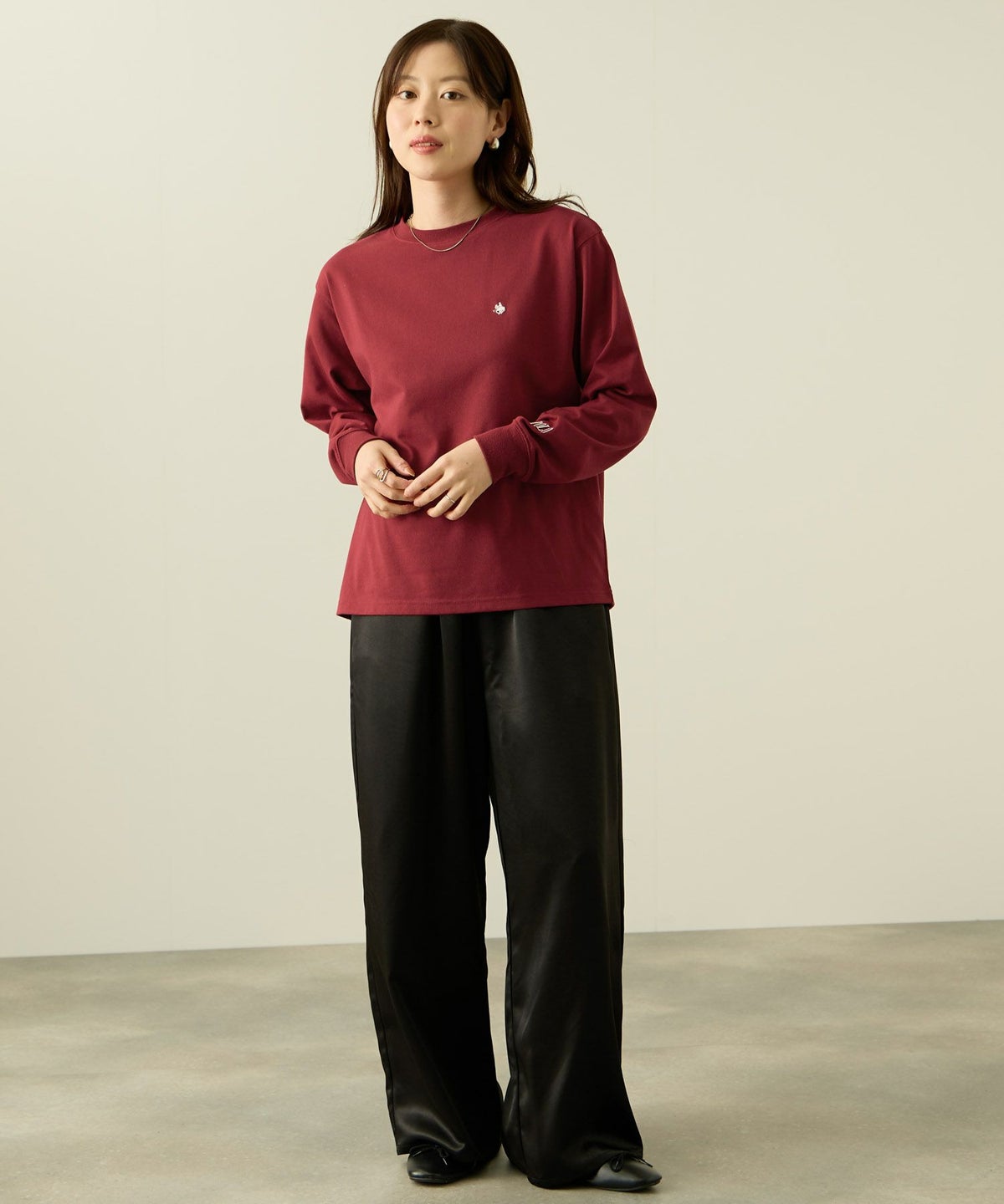 POLO BCS ワンポイント刺繍長袖Tシャツ レディース メール便 対応商品