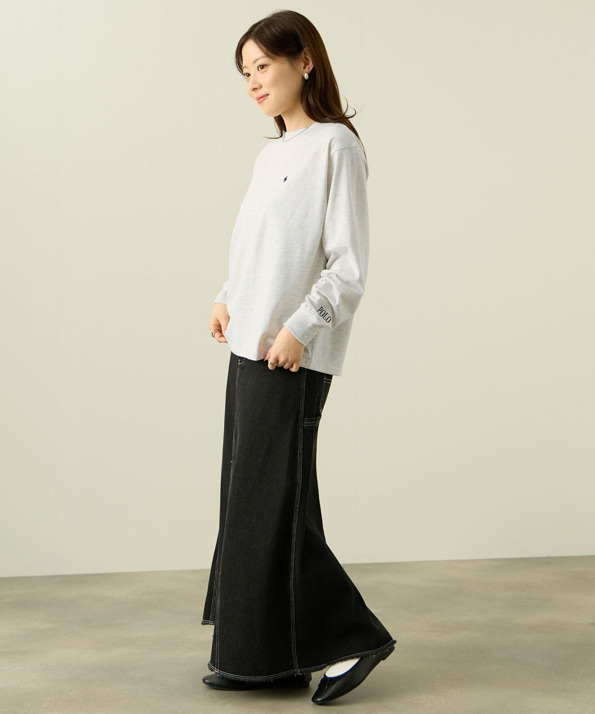 POLO BCS ワンポイント刺繍長袖Tシャツ レディース メール便 対応商品