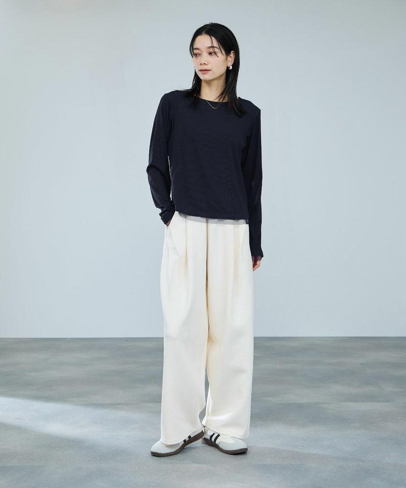 milli de l'air チュールトリムテレコ長袖Tシャツ レディース メール便 対応商品商品画像-15