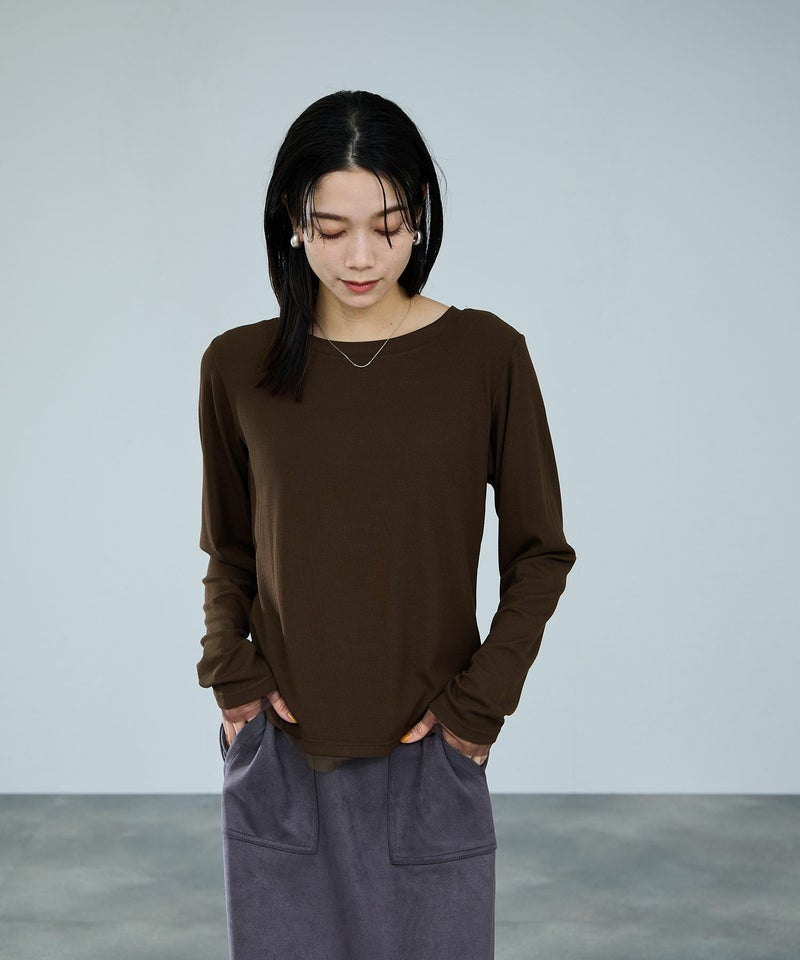 milli de l'air  チュールトリムテレコ長袖Tシャツ レディース メール便 対応商品商品画像-16