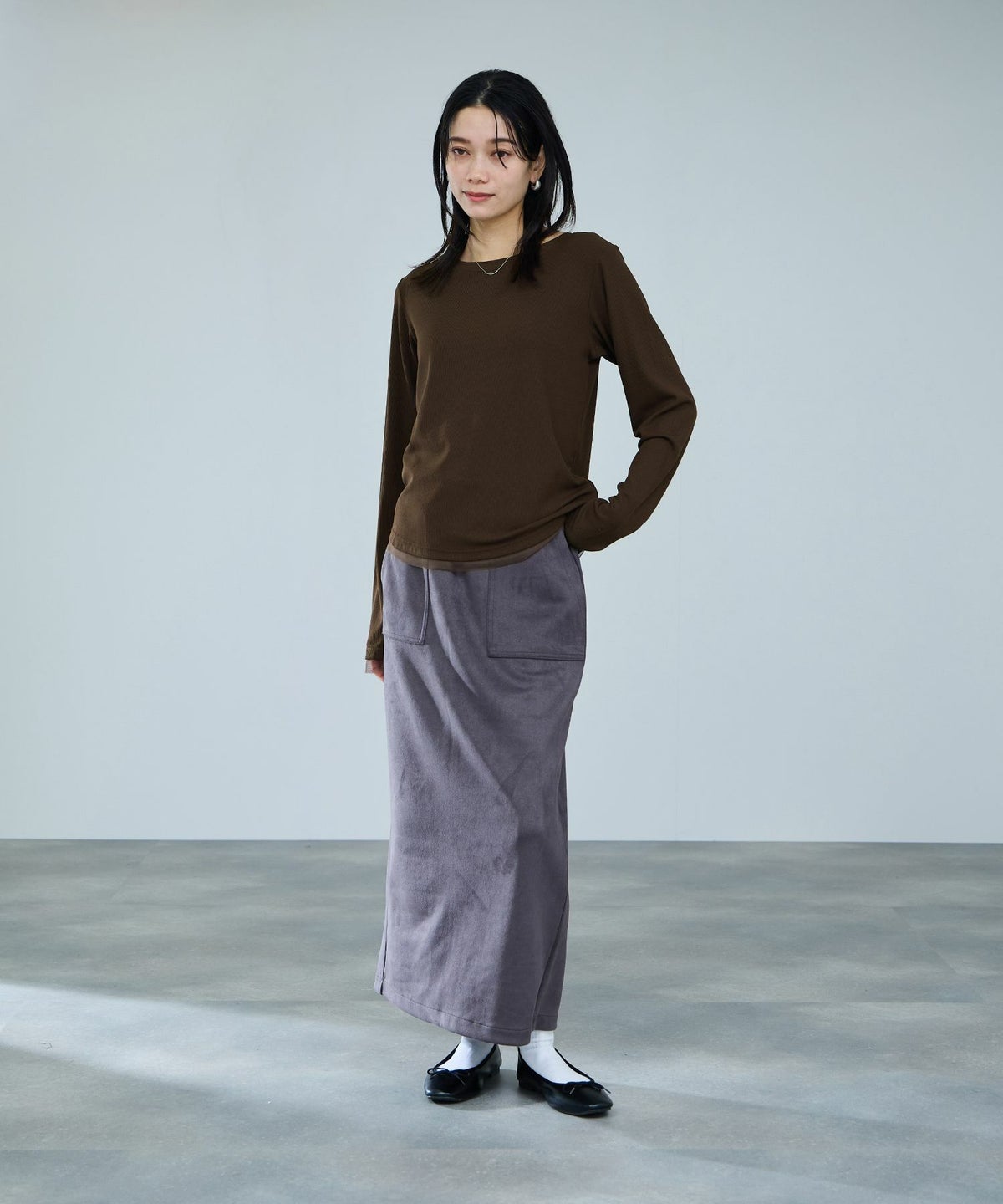 milli de l'air チュールトリムテレコ長袖Tシャツ レディース メール便 対応商品