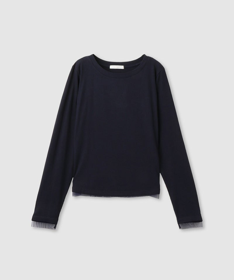 milli de l'air  チュールトリムテレコ長袖Tシャツ レディース メール便 対応商品商品画像-21