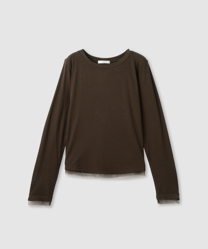 milli de l'air  チュールトリムテレコ長袖Tシャツ レディース メール便 対応商品商品画像-22