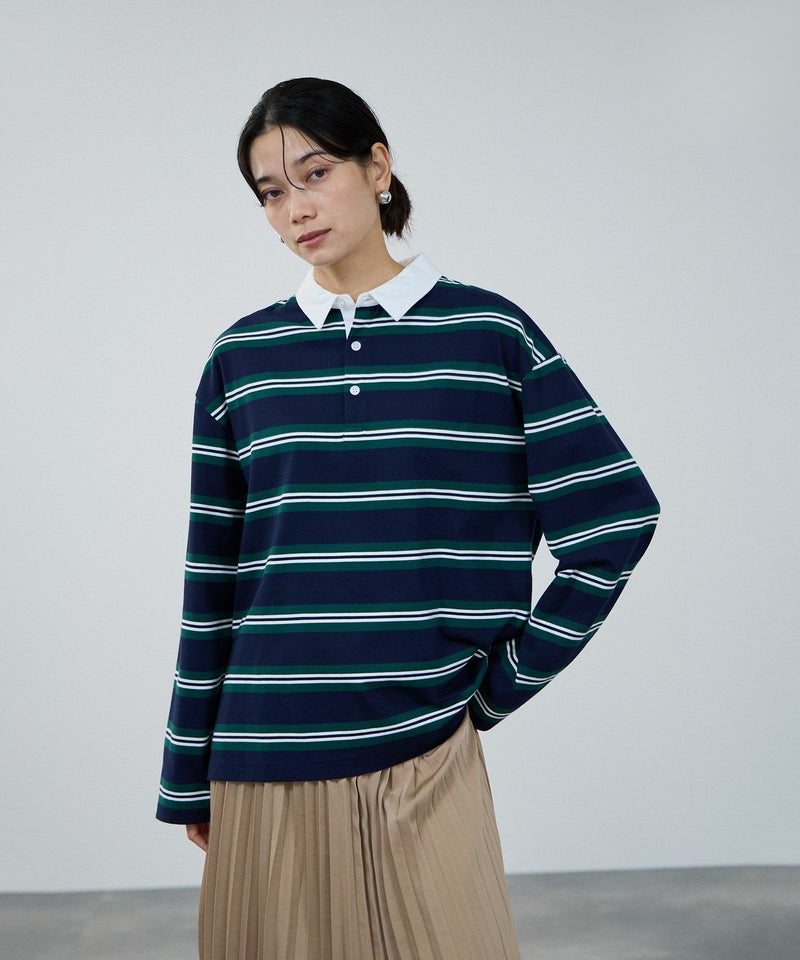 milli de l'air イレギュラーボーダーラガーシャツ レディース商品画像-4