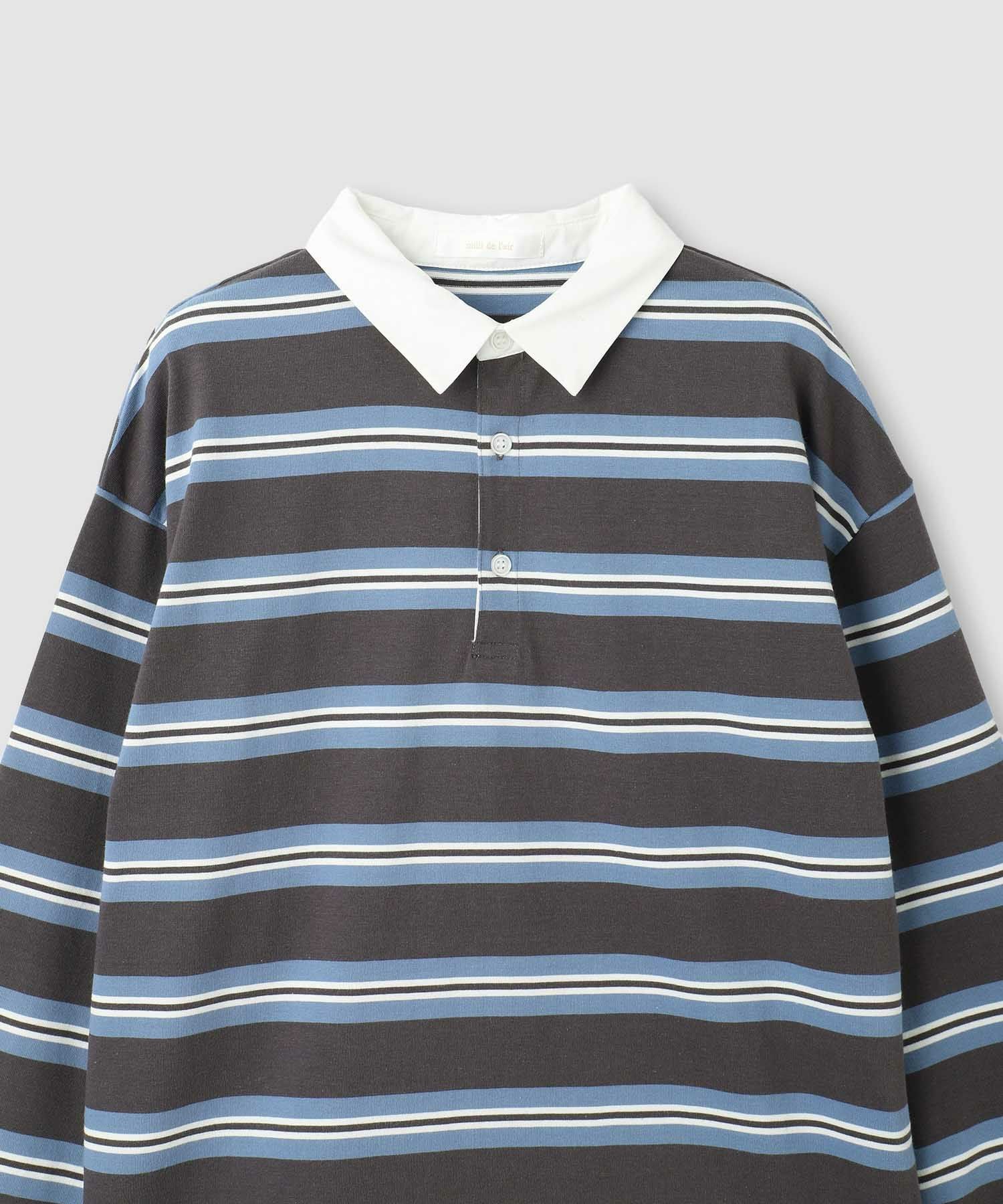 milli de l'air イレギュラーボーダーラガーシャツ レディース